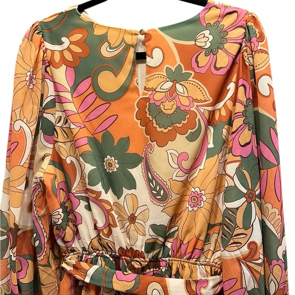 Flying Tomato Orange Green Wrap Sundress - Picture 4 of 11